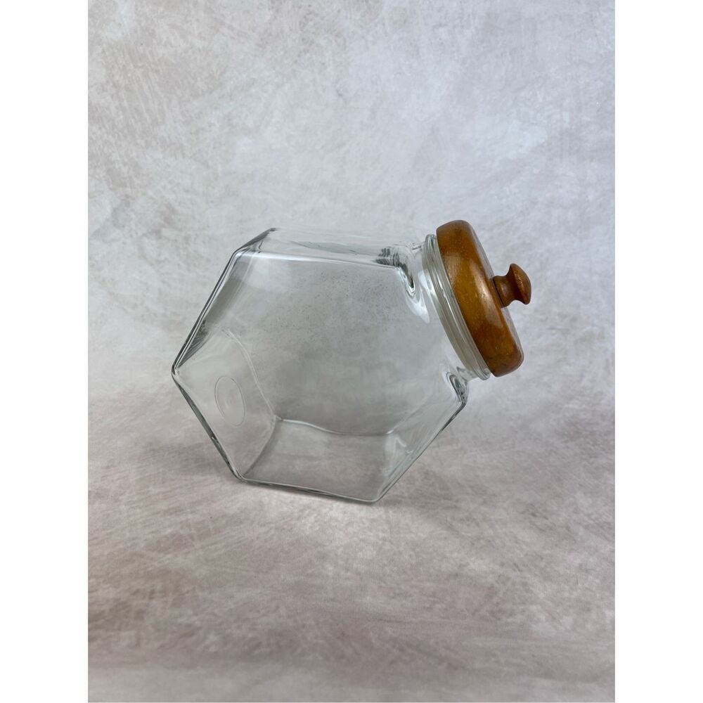 Vintage Wooden and Glass Canister